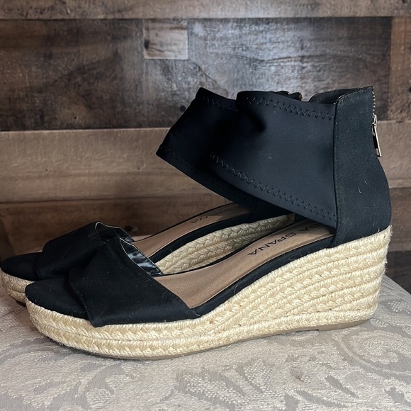 Moda Spana Kacy Espadrille Wedges with Ankle Zip Size 8.5 Black - Picture 3 of 10